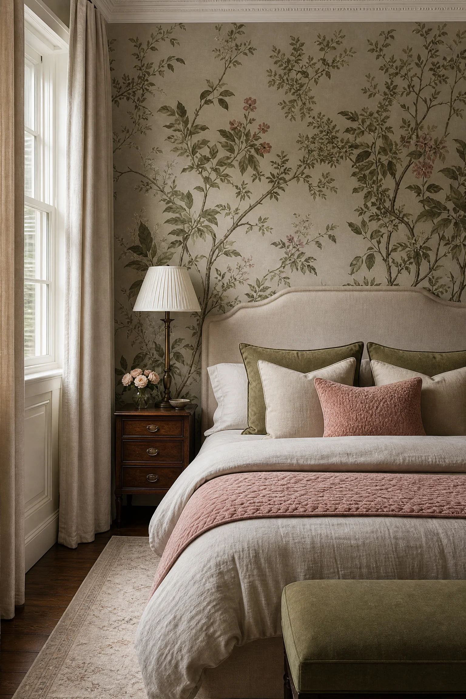 Handcrafted bedroom wallcovering